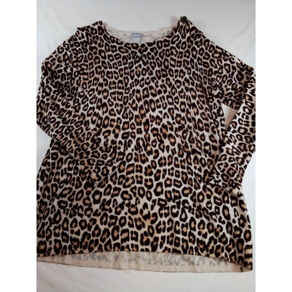 Women's Chico Leopard Print Blouse/Top Size 1 - Picture 7 of 15